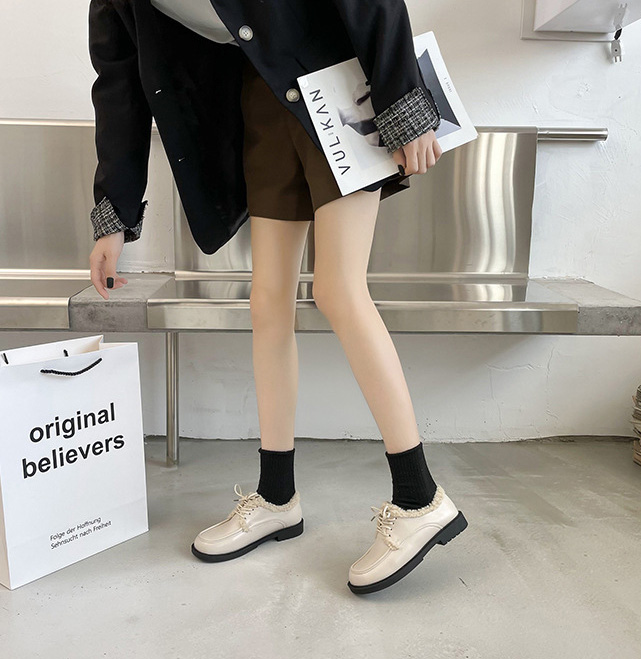 裏ボア厚底モカシン 暖かい保温シューズ