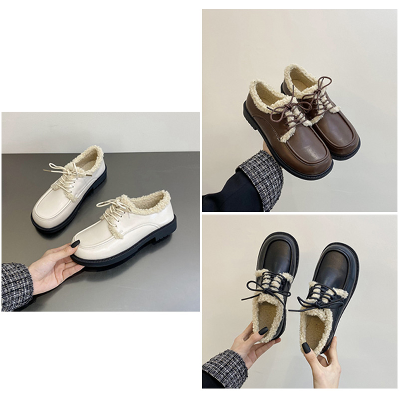 裏ボア厚底モカシン 暖かい保温シューズ