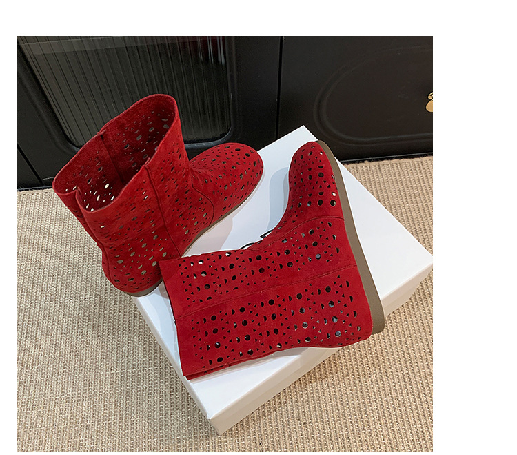 モカシン ブーツ 涼やか透かし模様モカシンブーツ