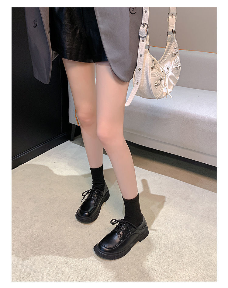 モカシン ローファー 厚底モカシンレースアップローファー