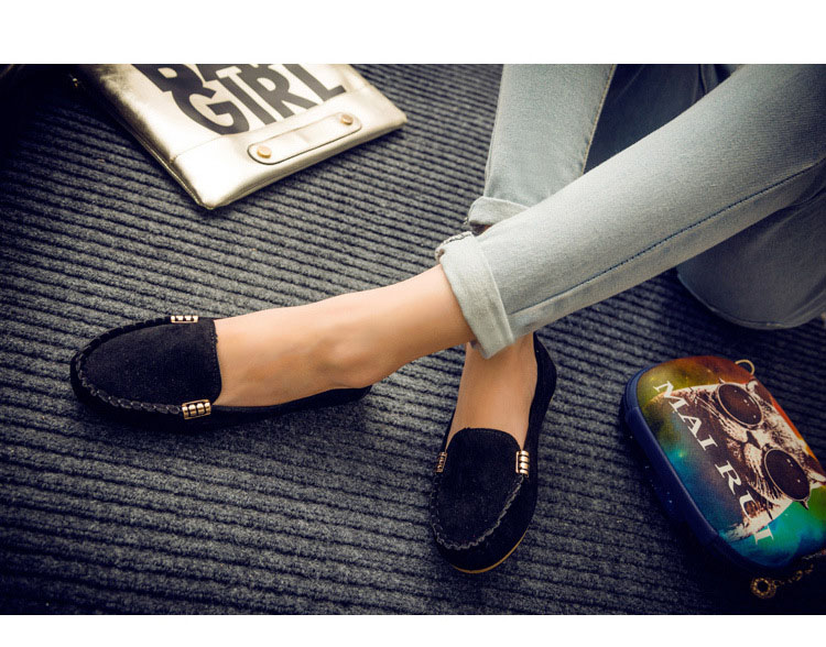 大人可愛いスエード調モカシンシューズ ぺたんこ楽ちん