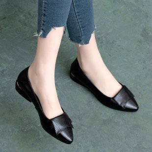 モカシン やわらか本革ポインテッドモカシン