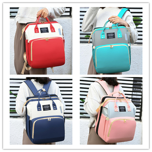 全6色 折りたたみベビーベッド付きマザーズバッグ 大容量多機能