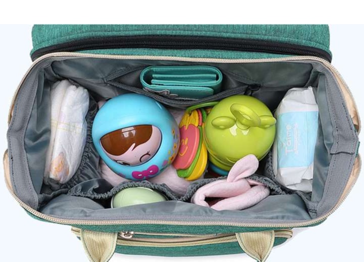 マザーズバッグ マルチポケット付き ベビーカー取付 収納リュック