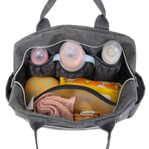 マザーズバッグ キルティング加工保温ポケット付き二way斜め掛け鞄