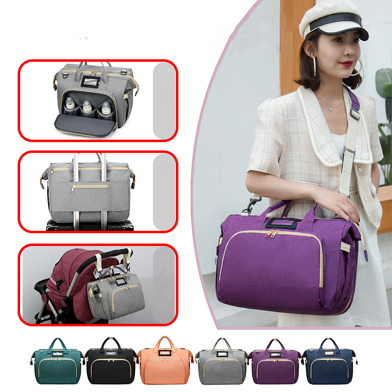 全6色 折りたたみベビーベッド機能付き大容量マザーズバッグ