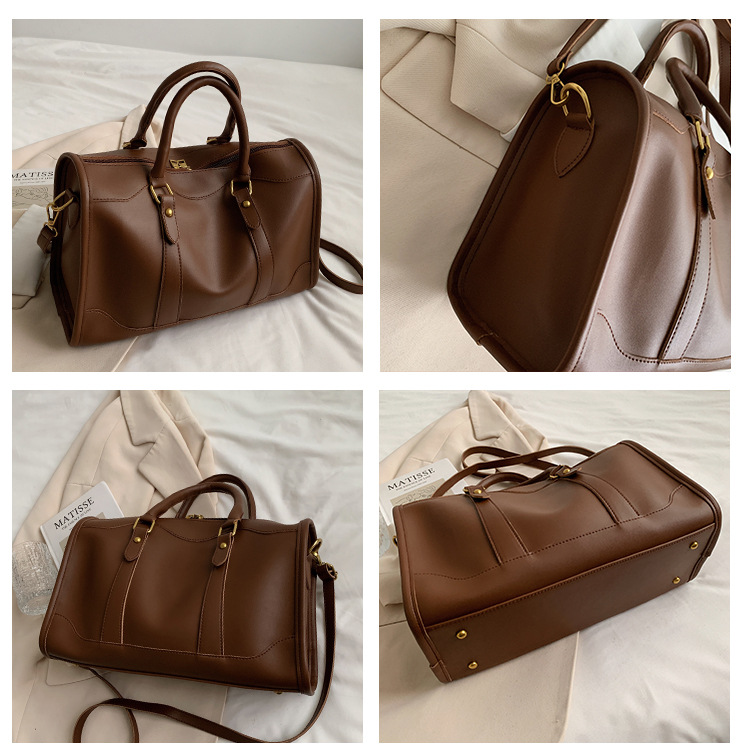 マザーズバッグ 上質合成革手提げ肩掛け両用ボストン型２wayマザーズバッグ