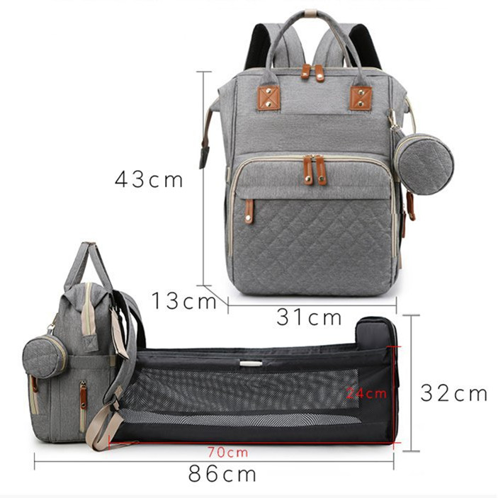 全5色 防水 多機能 折りたたみ ベビーベッド付き マザーズバッグ