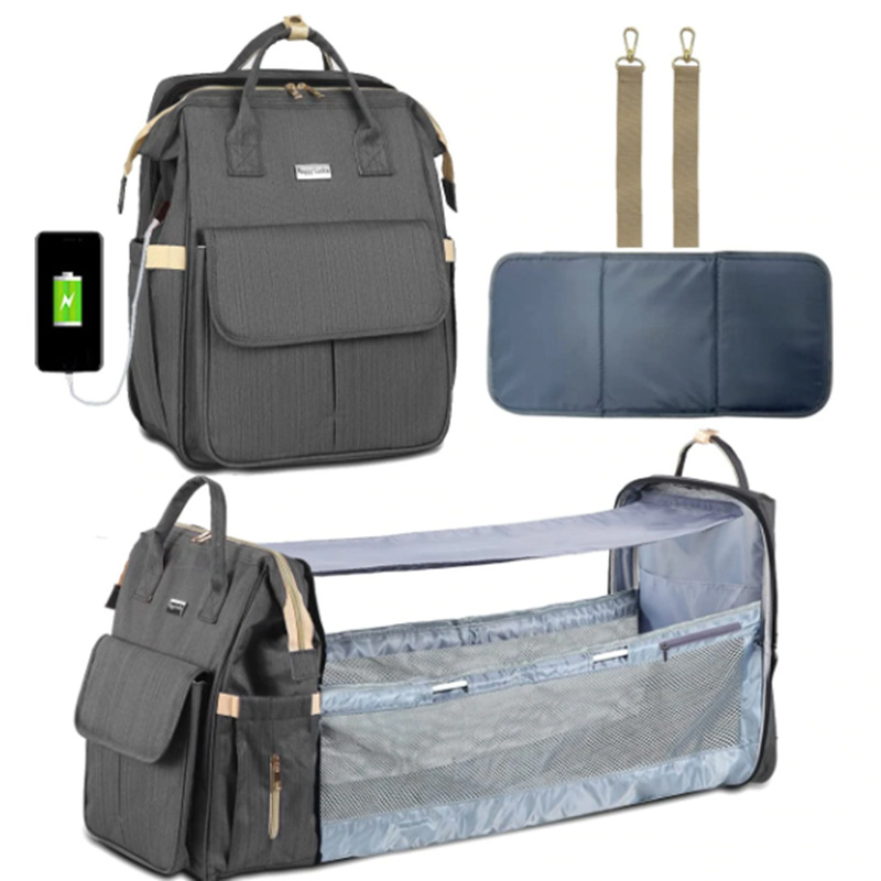 折りたたみベビーベッド付き多機能マザーズバッグ