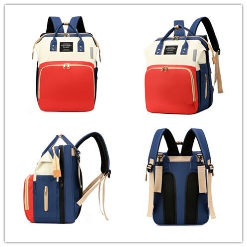 全6色 折りたたみベビーベッド付きマザーズバッグ 大容量多機能