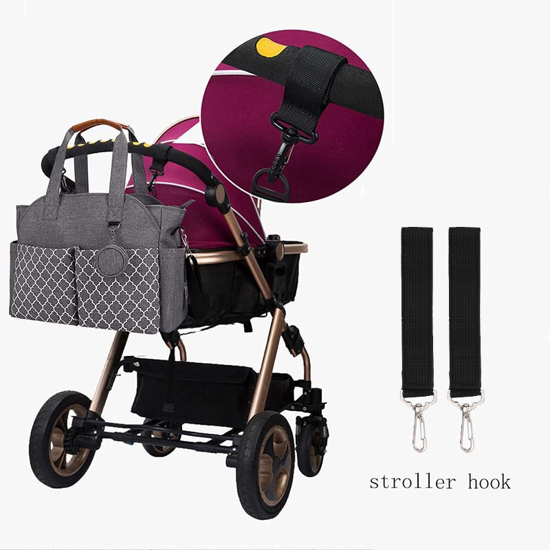 マザーズバッグ 幾何学模様ポケット付き大容量トート型2way鞄