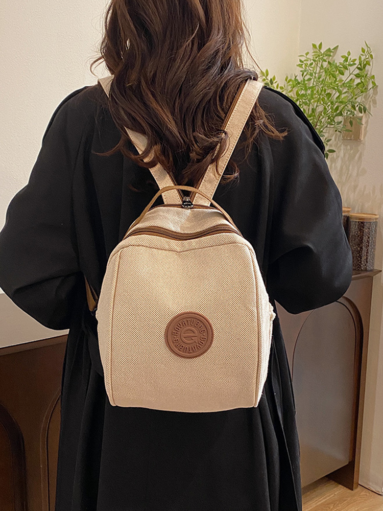 マザーズバッグ シンプル麻調ミニリュック