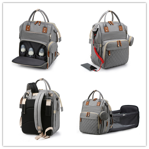 マザーズバック多機能ベビーベッド付き大容量リュック