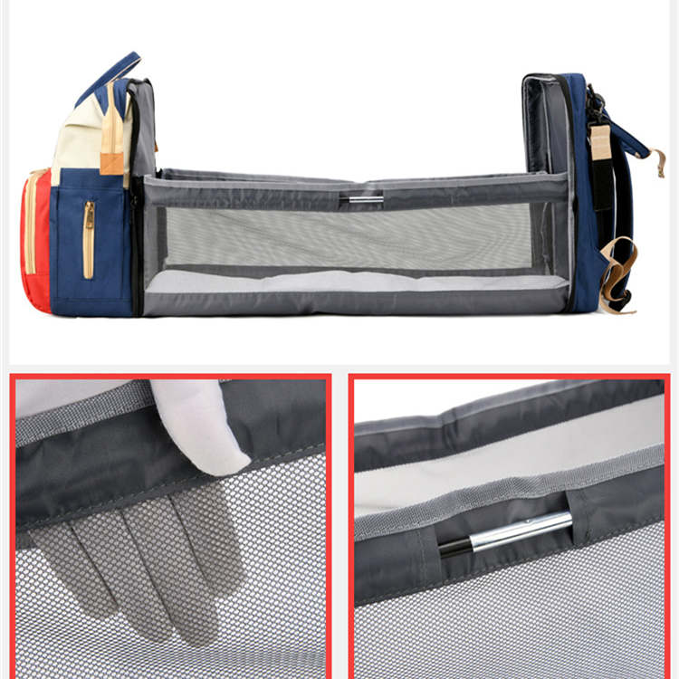 全6色 折りたたみベビーベッド付きマザーズバッグ 大容量多機能