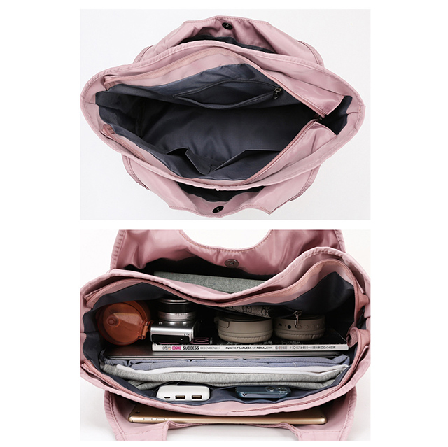 撥水加工大容量トートバッグ肩掛け軽量マザーズバッグ