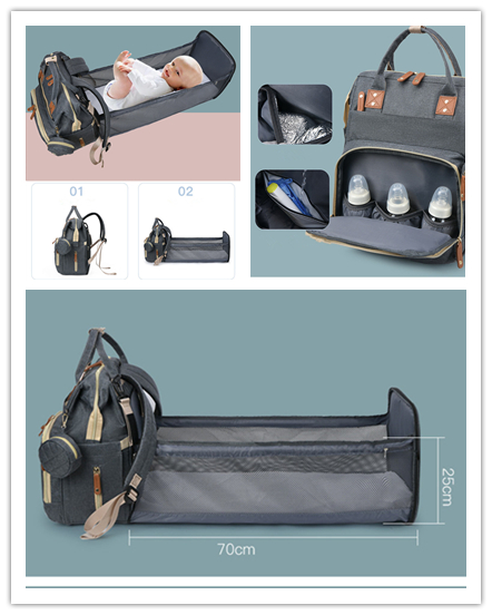 全5色 防水 多機能 折りたたみ ベビーベッド付き マザーズバッグ