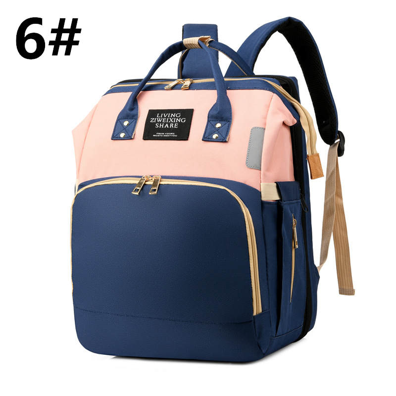 全6色 折りたたみベビーベッド付きマザーズバッグ 大容量多機能