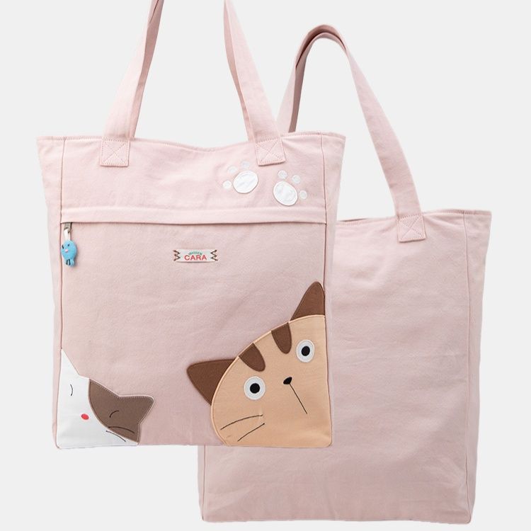 着物バッグ 猫のぞき 和風トートバッグ