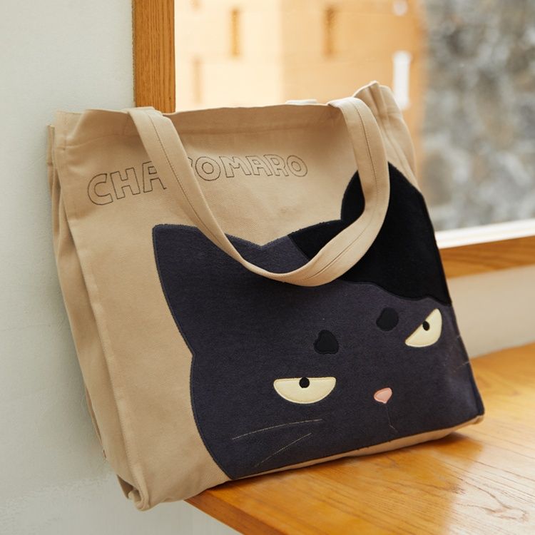 着物バッグ 黒猫のまなざし トートバッグ