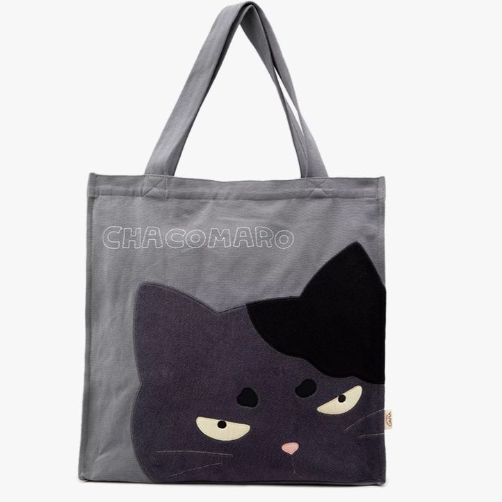 着物バッグ 黒猫のまなざし トートバッグ