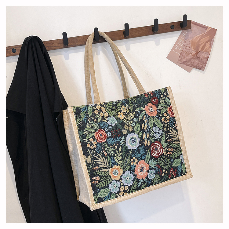 着物バッグ 花園の憩い 着物トートバッグ