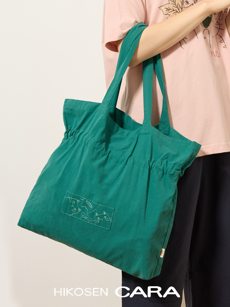 着物バッグ 優美な刺繍 ギャザートート