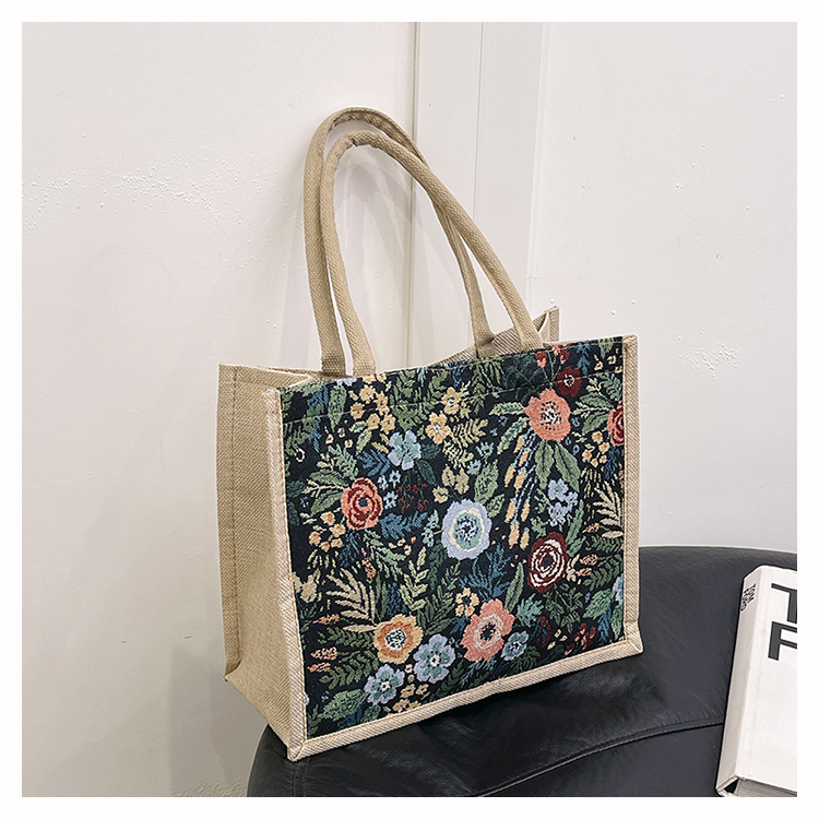 着物バッグ 花園の憩い 着物トートバッグ