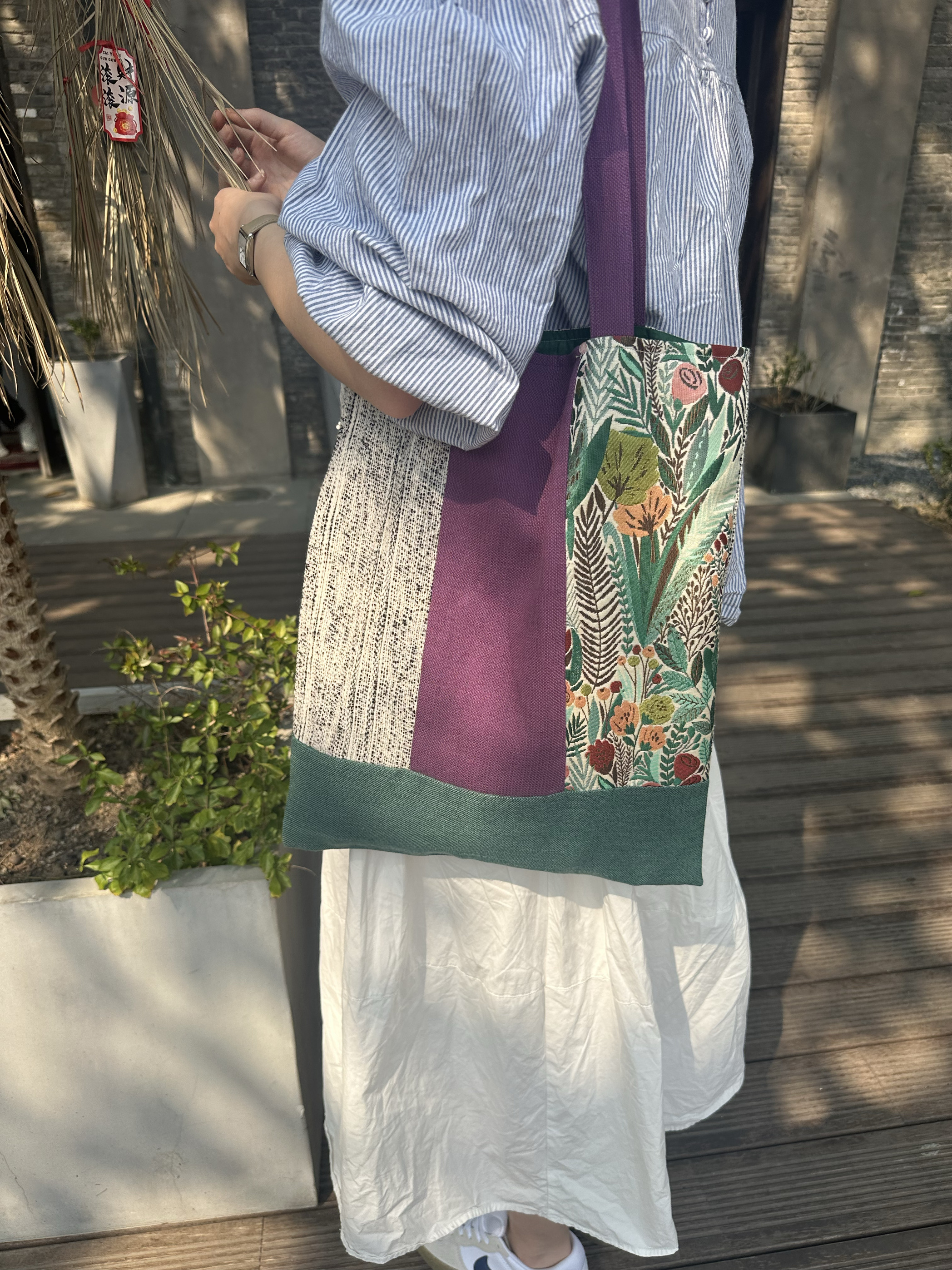 着物バッグ 花園の調べ 和モダントート