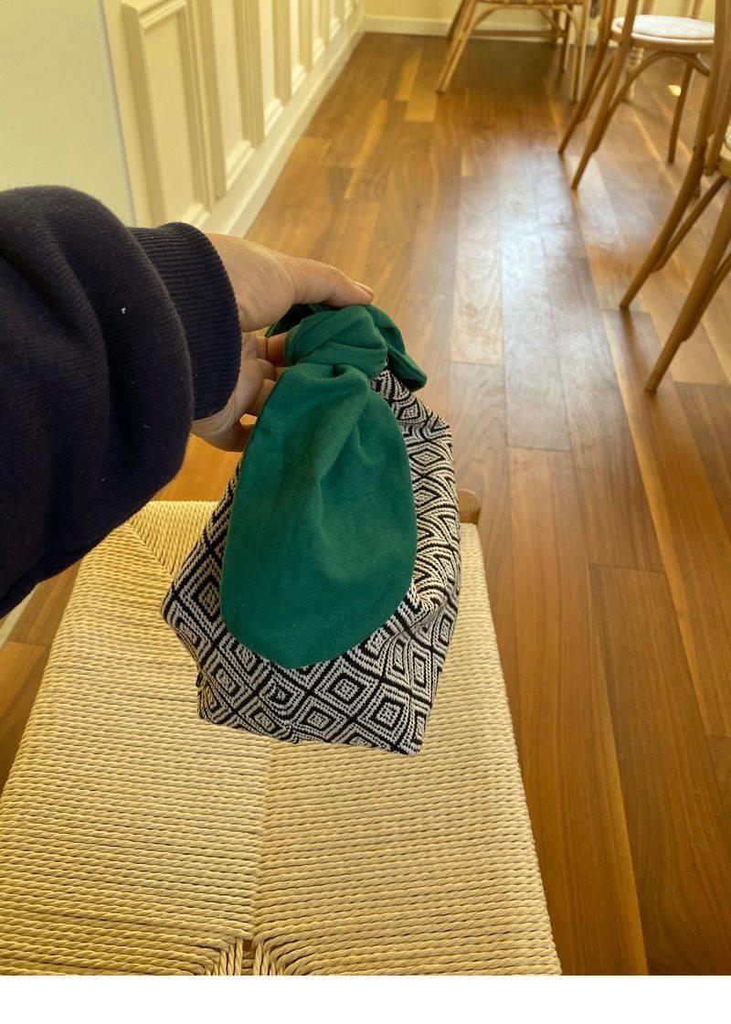 着物バッグ 風呂敷結び トートバッグ 伝統模様