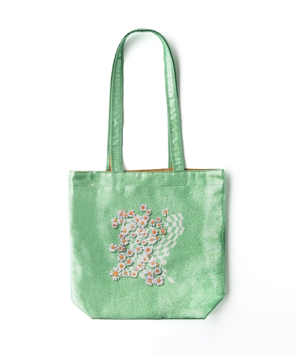 着物バッグ 花の庭 チューリップ刺繍トートバッグ