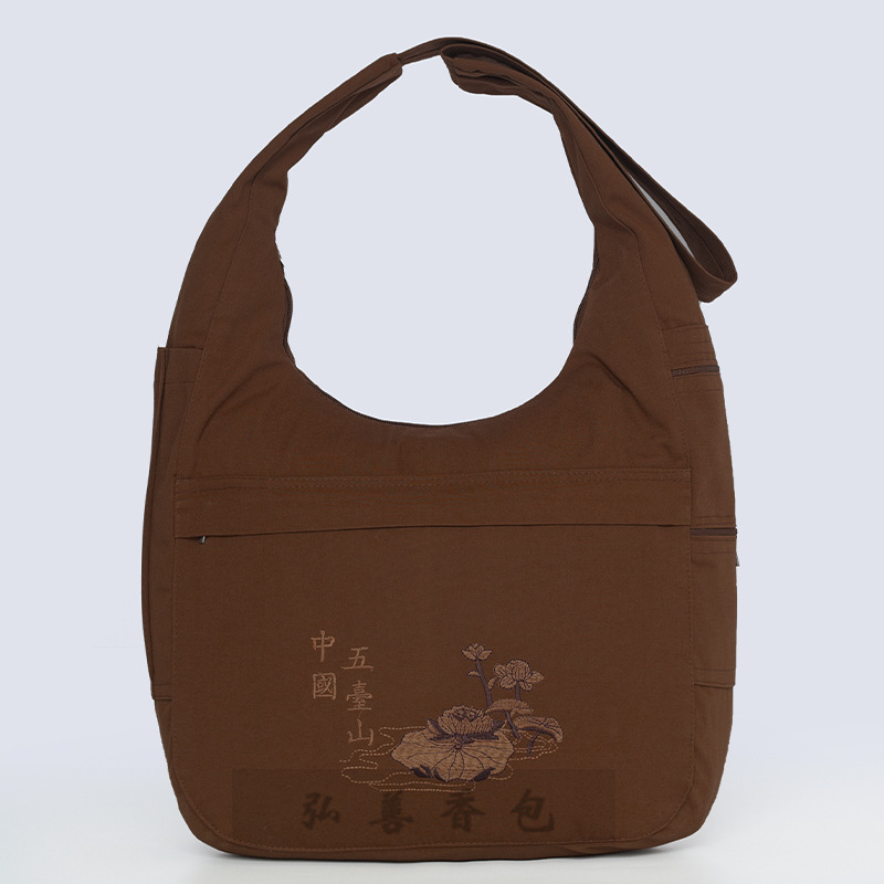 着物バッグ 五台山留念 刺繍トートバッグ