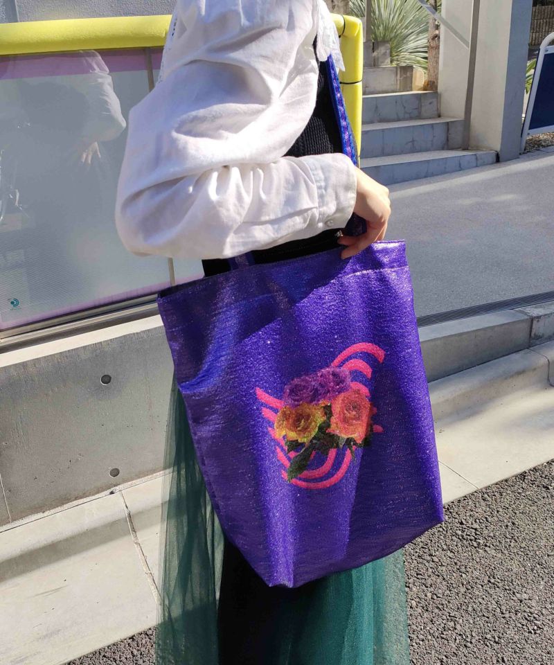 着物バッグ 花の庭 チューリップ刺繍トートバッグ