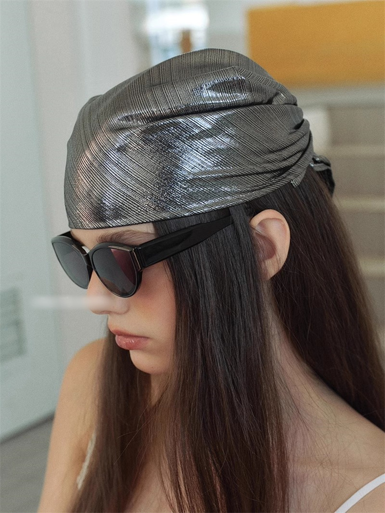 ギャルファッション ギャル系シルク風ターバン多機能ヘアバンド