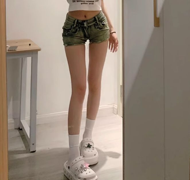 ギャルファッション ジーンズ ミニマル美脚ショートジーンズ