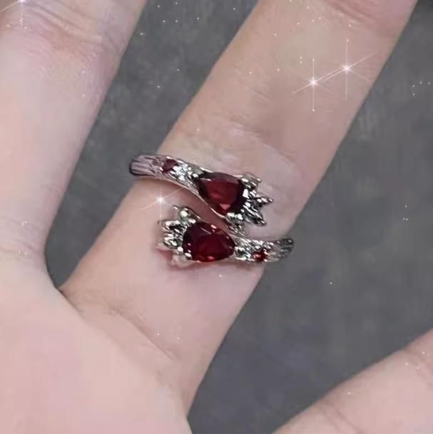 ギャルファッション 神秘の森の宝石指輪セット