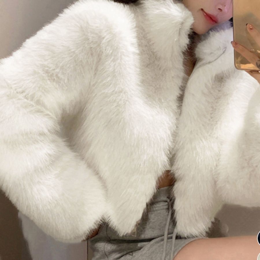 ギャルファッション ふわふわファージャケット冬物ボレロ アウター