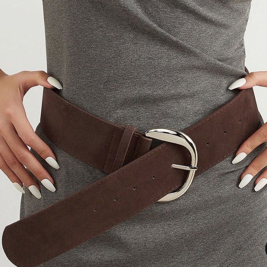 ギャルファッション ヴィンテージ風スエード太ベルト アクセサリー