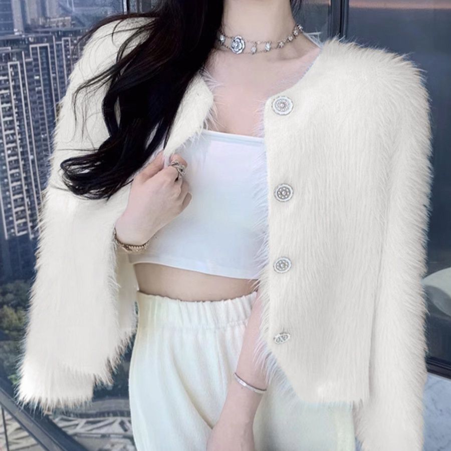 ギャルファッション ふわふわシャギーカーディガン秋冬羽織もの