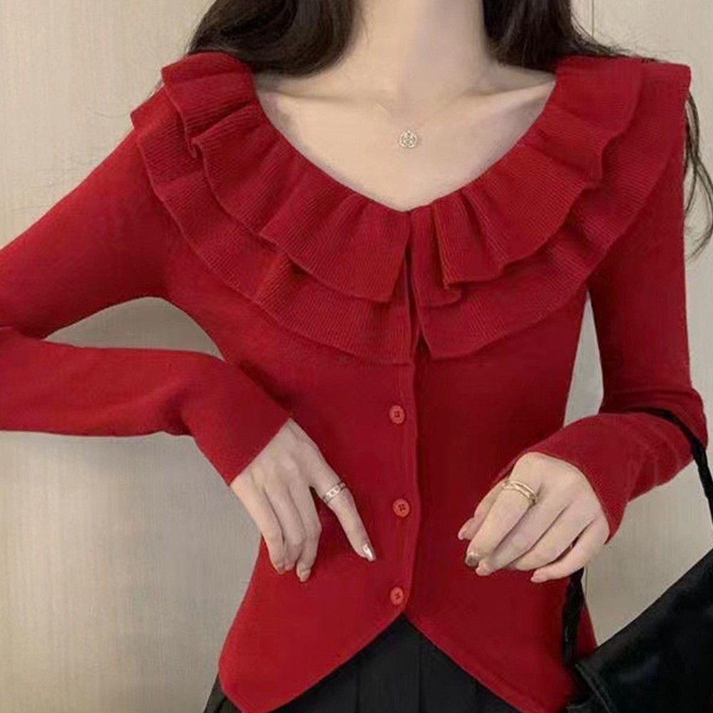 ギャルファッション タイトリブニットカーディガン レディース