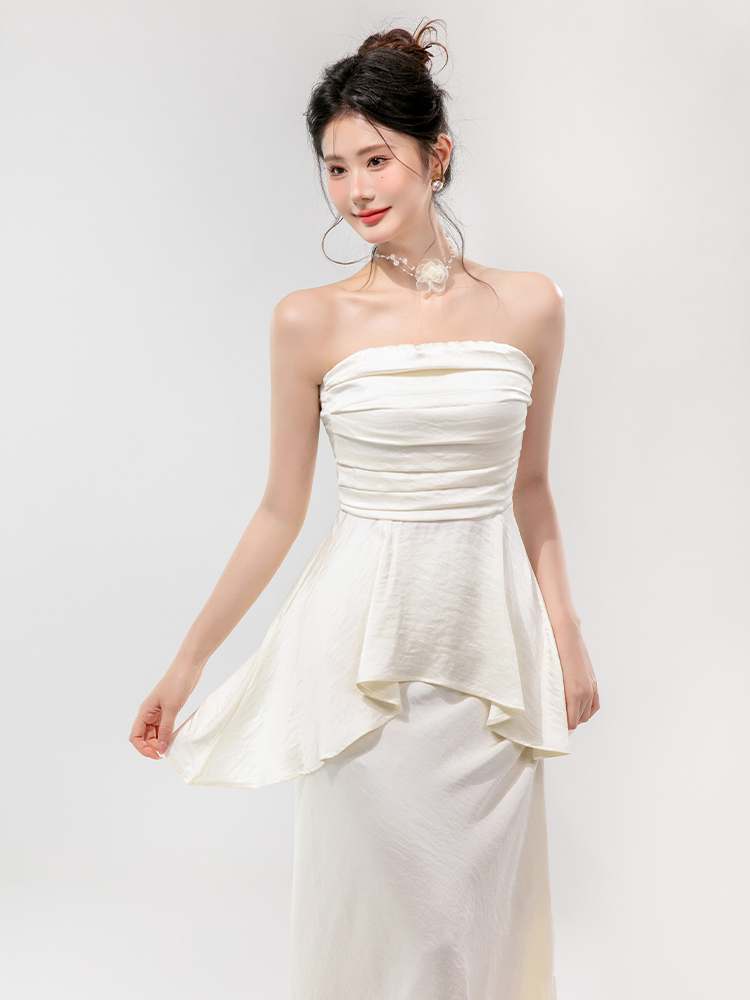 ギャルファッション セットアップ フリルペプラムドレスセットアップ