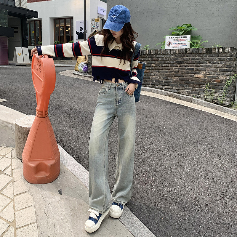 ギャルファッション ジーンズ ゆるふわワイドデニム