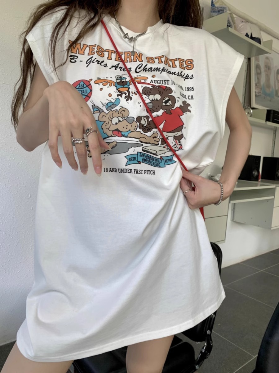 ギャルファッション レトロ動物大会 ビッグシルエットスウェット
