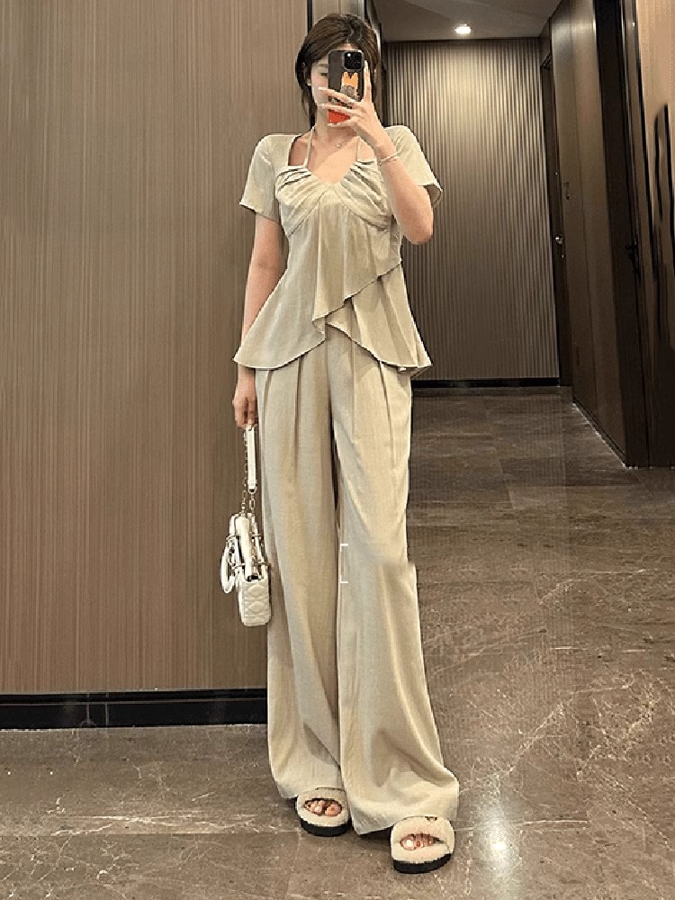 ギャルファッション セットアップ 優美フリルデザインセットアップ