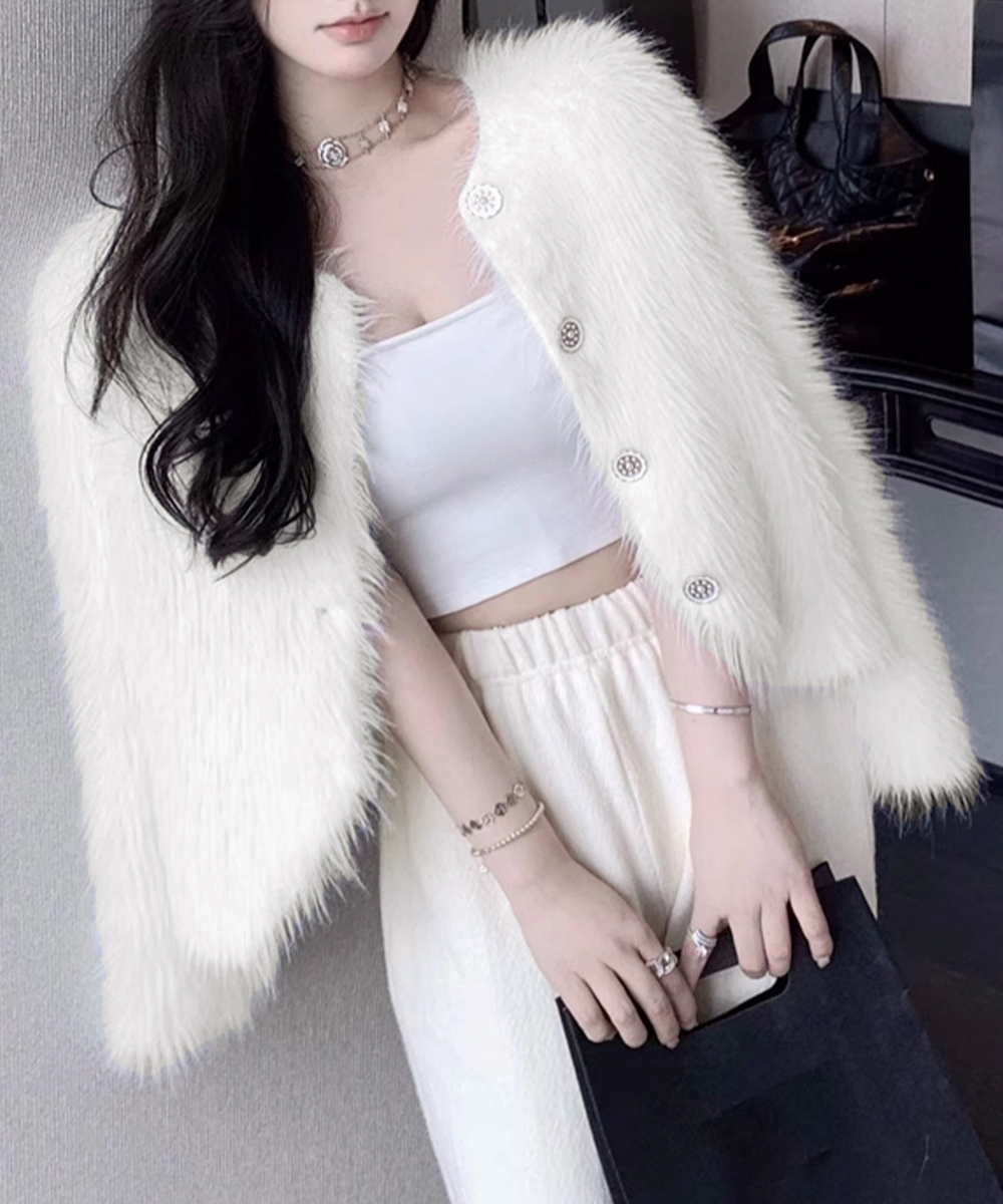 ギャルファッション ふわふわシャギーカーディガン秋冬羽織もの