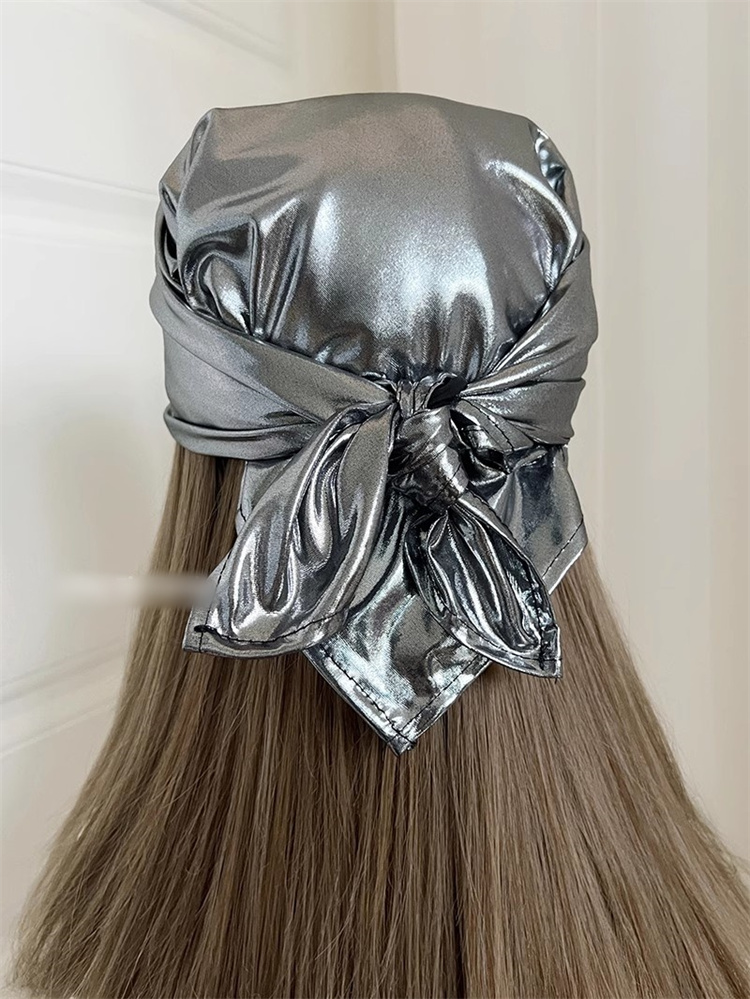 ギャルファッション ギャル系シルク風ターバン多機能ヘアバンド