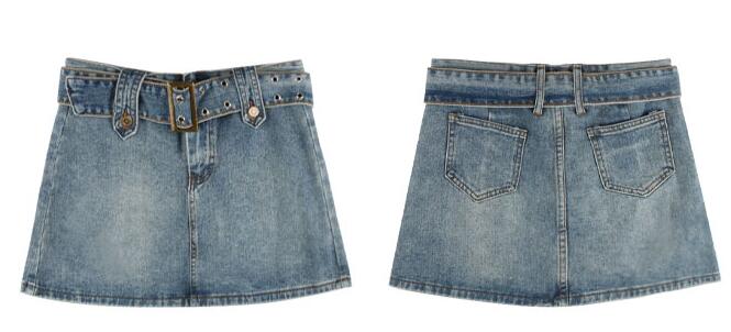 ギャルファッション ハイウエストデニムミニスカート