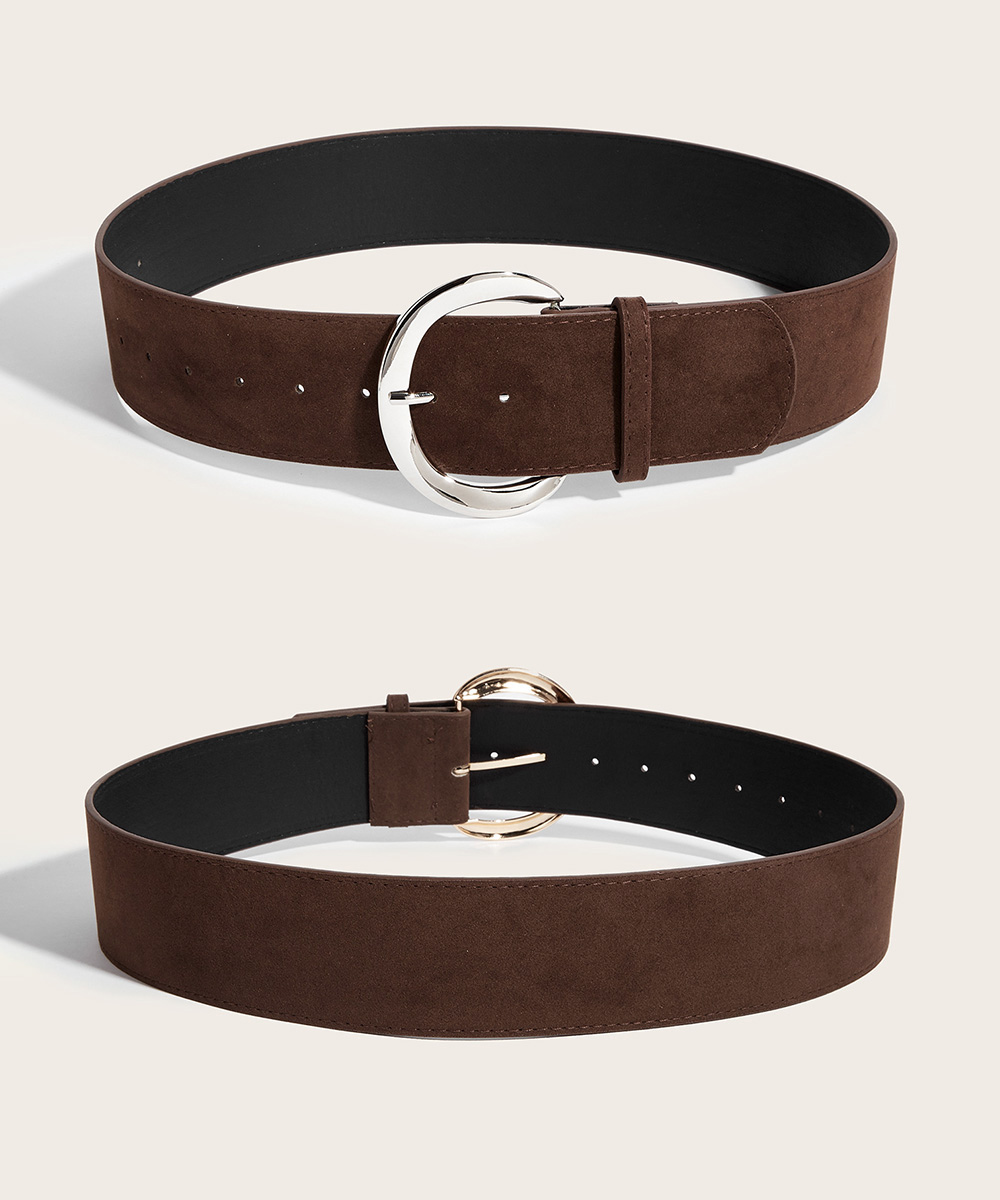 ギャルファッション ヴィンテージ風スエード太ベルト