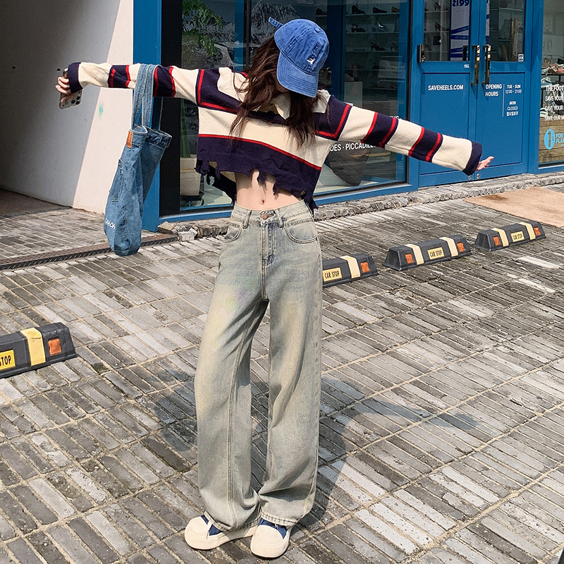 ギャルファッション ジーンズ ゆるふわワイドデニム