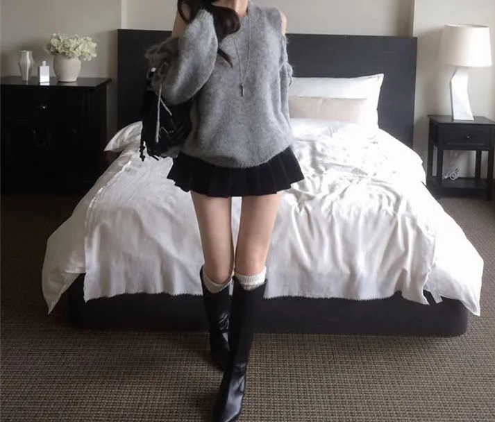 ギャルファッション 今季マストバイ オフショルダーニットトップス レディース