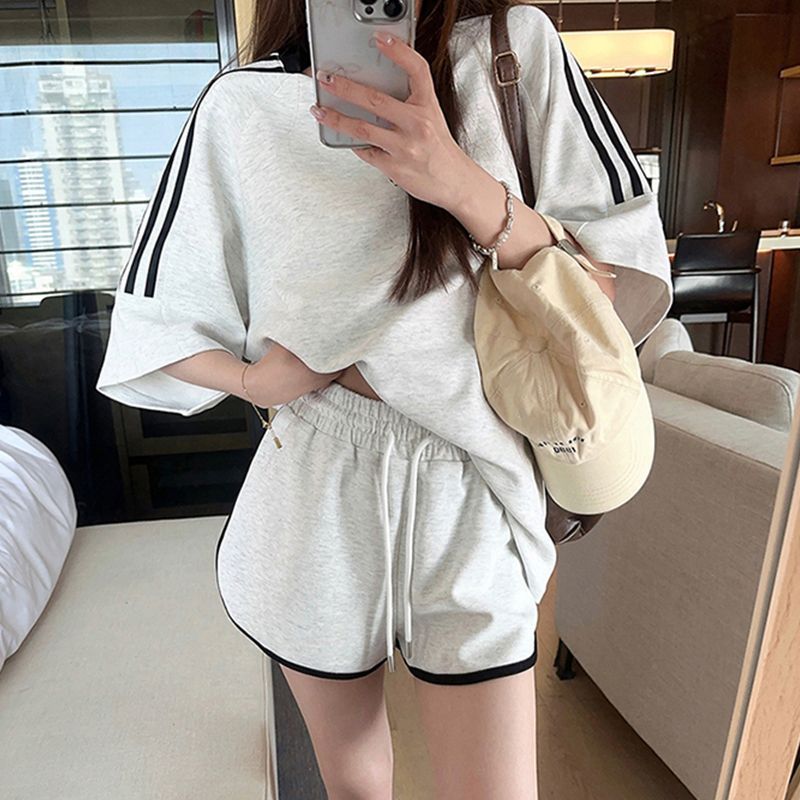 ギャルファッション 袖ラインビッグシルエット上下セットアップ